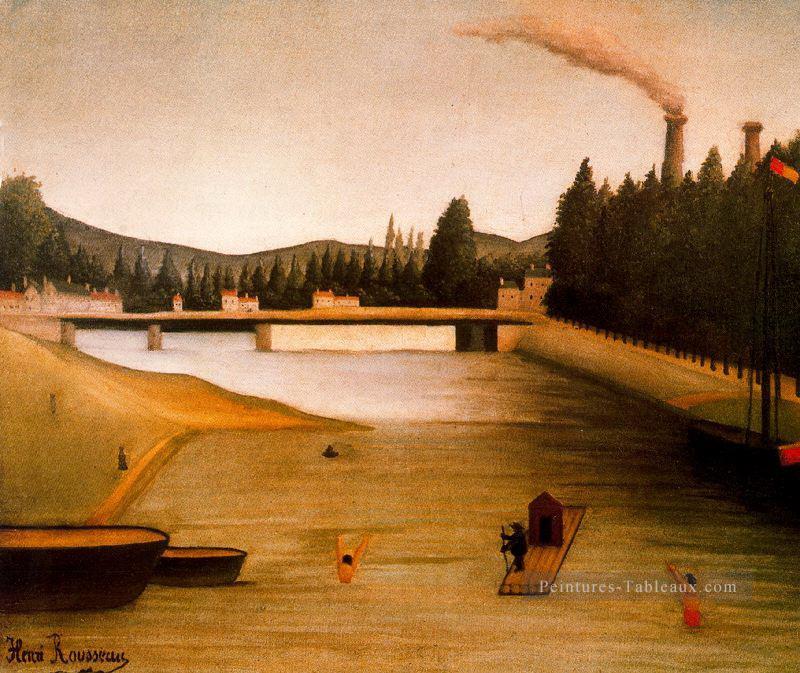 baignade à Alfortville Henri Rousseau post impressionnisme Naive primitivisme Peintures à l'huile